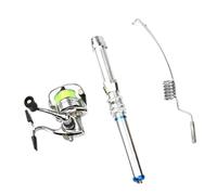 Set Stylo Canne Pliable - Combo Miniature Durable, Bobine Réglable Métallique, Coffret Accessoires Compact | Matériel Portatif Sportif Nautique Rivière Océan Excursion Camping Détente Glaciale Randonn