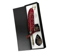 Set stylo d'écriture - Plume artisanale décorative pour calligraphie et rédaction | Avec support, encre à pointes interchangeables | Cadeau idéal pour écrivains, étudiants, enseignants et collection