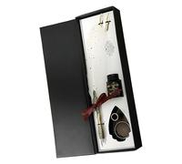 Set stylo d'écriture - Plume artisanale décorative pour calligraphie et rédaction | Avec support, encre à pointes interchangeables | Cadeau idéal pour écrivains, étudiants, enseignants et collection
