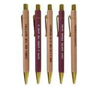 Set Stylos Bille - 14x1cm Collection Pointe Bille, Fantaisie Roller Écriture | Rétractable Séchage Rapide Traits Doux Citations Drôles Pour Bureau Réunion Prise Notes Quotidienne Journal Signature PP