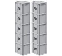 SET SUPER ÉCONOMIQUE 10x Bac Euro NextGen Portable | HxLxP 33,5x30x40cm | 30 litres | Eurobox, boîte industrielle, boîtes de rangement, empilables, conteneur de stockage, bacs de rangement