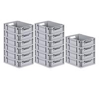 SET SUPER ÉCONOMIQUE 16x Bac Euro NextGen Grip | HxLxP 12x30x40cm | 11 litres | Poignées ouvertes | Fond lisse | Eurobox, boîte industrielle, boîtes de rangement, empilables