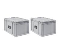 SET SUPER ÉCONOMIQUE 2x Bac Euro NextGen Portable | HxLxP 33,5x40x60cm | 65 litres | Eurobox, boîte industrielle, boîtes de rangement, empilables, conteneur de stockage, bacs de rangement