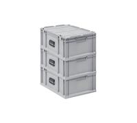 SET SUPER ÉCONOMIQUE 3x Bac Euro NextGen Portable | HxLxP 23,5x40x60cm | 44 litres | Eurobox, boîte industrielle, boîtes de rangement, empilables, conteneur de stockage, bacs de rangement