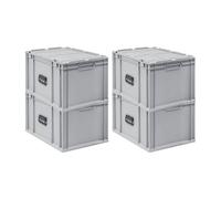 SET SUPER ÉCONOMIQUE 4x Bac Euro NextGen Portable | HxLxP 33,5x40x60cm | 65 litres | Eurobox, boîte industrielle, boîtes de rangement, empilables, conteneur de stockage, bacs de rangement