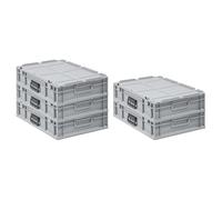 SET SUPER ÉCONOMIQUE 5x Bac Euro NextGen Portable | HxLxP 13,5x40x60cm | 23 litres | Eurobox, boîte industrielle, boîtes de rangement, empilables, conteneur de stockage, bacs de rangement