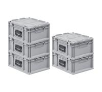 SET SUPER ÉCONOMIQUE 5x Bac Euro NextGen Portable | HxLxP 18,5x30x40cm | 16 litres | Eurobox, boîte industrielle, boîtes de rangement, empilables, conteneur de stockage, bacs de rangement