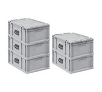 SET SUPER ÉCONOMIQUE 5x Bac Euro NextGen Portable | HxLxP 23,5x40x60cm | 44 litres | Eurobox, boîte industrielle, boîtes de rangement, empilables, conteneur de stockage, bacs de rangement