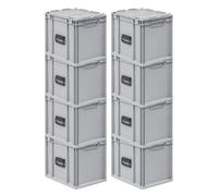 SET SUPER ÉCONOMIQUE 8x Bac Euro NextGen Portable | HxLxP 33,5x30x40cm | 30 litres | Eurobox, boîte industrielle, boîtes de rangement, empilables, conteneur de stockage, bacs de rangement