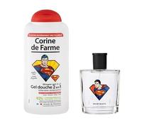 Set Superman Corine de Farme - Eau de Toilette et Gel Douche | Duo Parfum Boise et Toilette Super Heros - Ingredients Naturels - Fabrique en France