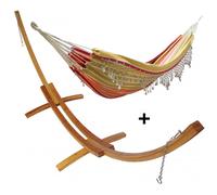 Set support bois avec hamac double franges chic