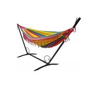 Set support en métal avec hamac simple à franges relaxant