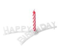 Fackelmann Bougies anniversaire 52510 – Lot 8 spirale + support 'Happy Birthday' multicolore 8x0,8cm