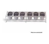 Set Support Inox et 6 Bacs GN 1/9 - H 65 mm - Pujadas - Inox G