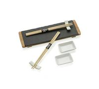 SET SUSHI ORIENTAL BAMBOO CON VASSOIO STRETTO IN ARDESIA PER 2 MONTEMAGGI ACCESSORI DECORAZIONI CUCINA