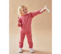 Set sweatshirt + jogging imprimé hirondelles, rose foncé 1M
