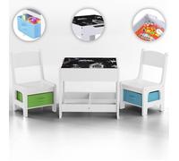 Set Table d'activités pour Enfants - Baby Vivo - avec 2 Chaises - Multifonctionnel avec Boîtes en tissu - Max
