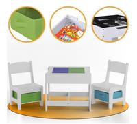 Set Table d'activités pour Enfants - Baby Vivo - avec 2 Chaises - Multifonctionnel avec Boîtes en tissu - Moritz