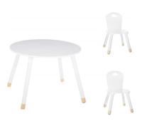 Set Table douceur blanche + 2 chaises douceur blanches Atmosphera