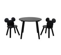 Disney Classic Mickey Mouse Ensemble Table et Chaises pour 2 Personnes, Peut Supporter Jusqu’à 30 kg par Chaise, Parfait pour Les Jeux et Les activités - Petit, Noir