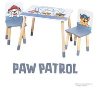 Set table et 2 chaises pour enfant - ROBA - Pat'Patrouille - Pieds en bois massif - Blanc / Ciel / Naturel