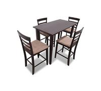 Set Table Et 4 Chaises De Bar En Bois Coloris Marron Multicolore