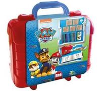 Multiprint Valise Travel Set Paw Patrol Boy, Made in Italy, Livre de Coloriage, avec Puzzles et Crayons, Tampons Enfants, en Bois et Caoutchouc Naturel, Encre Lavable Non Toxique, Idée Cadeau, 42903