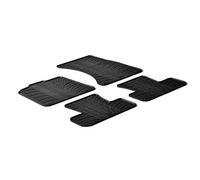 Set tapis de caoutchouc compatible avec Audi Q5 2008-2016 (T profil 4-pièces + clips de montage), Noir