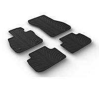 Set tapis de caoutchouc compatible avec BMW Série 2 F44 Gran Coupe 2020- (T profil 4-pièces + clips de montage), Noir