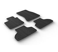 Set tapis de caoutchouc compatible avec BMW X5 (F15) 2013-2018 (T profil 4-pièces + clips de montage), Noir