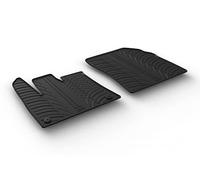 Set tapis de caoutchouc compatible avec Citroën Berlingo / Opel Combo E / Peugeot Partner Cargo 12/2018-9/2019 (T Profil 2-pièces + clips de montage rond), Noir