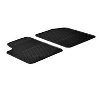 Set tapis de caoutchouc compatible avec Citroen Berlingo / Peugeot Partner 2002-2008 (G profil 2-pièces + clips de montage), Noir