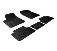 Set tapis de caoutchouc compatible avec Citroen Berlingo / Peugeot Partner 2002-2008 (G profil 5-pièces + clips de montage), Noir