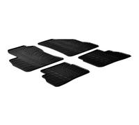 Set tapis de caoutchouc compatible avec Fiat Doblo 5-portes 2010-2018 & Opel Combo 5-portes 2011-2018 (Half Cargo) (T profil 4-pièces + clips de montage)