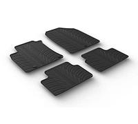 Set tapis de caoutchouc compatible avec Hyundai i30 2/2017- (T profil 4-pièces + clips de montage), Noir