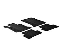 Set tapis de caoutchouc compatible avec Mercedes Classe-C W204 2007-2013 (T profil 4-pièces + clips de montage)