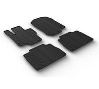 Set tapis de caoutchouc compatible avec Mercedes GLE (W167) Automate 2/2019- (T profil 4-pièces + clips de montage), Noir