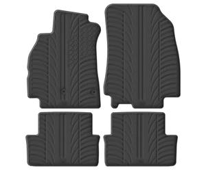 Set tapis de caoutchouc compatible avec Renault Megane station 2009- / Fluence 2009-2010 (T profil 4-pièces + clips de montage)