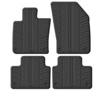 Set tapis de caoutchouc compatible avec Volvo V60 II 2018- (T profil 4-pièces + clips de montage), Noir