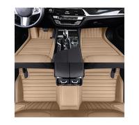 Set Tapis de Caoutchouc pour Q7 4M 2006 2007 2008 2009 2010 2011 2012 6 Sièges Tapis Sol Voiture À Grandes Rayures(Beige)