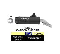 Arrow Rebel With Carbon Fibre End Cap Honda Cmx 1100 ´21-22 Homologated Muffler Argenté Homologated