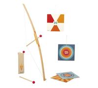 Janod - Set Tir à l'Arc en Bois - Un Arc et 3 Flèches, un Carquois et 4 Cibles - Jeu de Plein Air et Sport - Adresse et Motricité - Certifié FSC - Dès 5 Ans, J03172