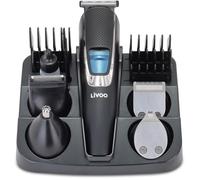 Set tondeuse multifonction - LIVOO - DOS187 - 3,7 W - 90 min - 5 têtes - 5 sabots - Socle de rangement - Noir / Bleu