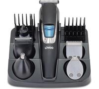 Set tondeuse multifonction - LIVOO - DOS187 - 3,7 W - 90 min - 5 tetes - 5 sabots - Socle de rangement - Noir / Bleu