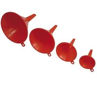Set Toolland avec entonnoirs, 4 pièces, languette de préhension avec œillet de suspension, 45/65/90/110 mm, s'adaptent parfaitement