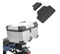 Set Top Case Moto Aluminium 65L + dosseret Passager Bagtecs XB65 Argent