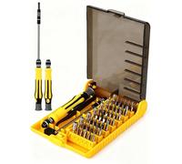 Set Tournevis Precision 45 Pièces Magnétique pour Réparation Électronique | Avec Pince ESD, 42 Embouts et Tige Extension Magnétique pour Téléphone, PC, Lunettes et Modélisme DIY