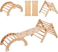 VEVOR Kit Triangle d'Escalade Montessori 5-en-1 avec Rampe et et Arc Enfants