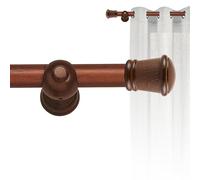 Set tringle à rideau en bois avec diamètre de 30 mm, kit tringle à rideau installation murale, barre noisette de 2 m avec terminaux CINTACOR Tringles à rideaux CINTACOR