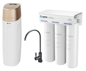 Set usine de traitement de l'eau USTM Golden WS25LCDGOLDEN, filtre sous évier USTM Ultra ULTRABLACKSTYLE